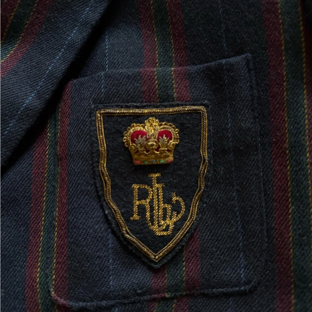 Vintage HTF 100% Wool Ralph Lauren Embroidered Blazer - Picture 8 of 16